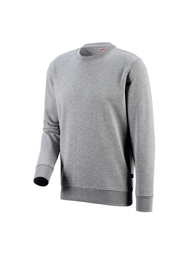 Överdelar: e.s. Sweatshirt poly cotton + gråmelerad