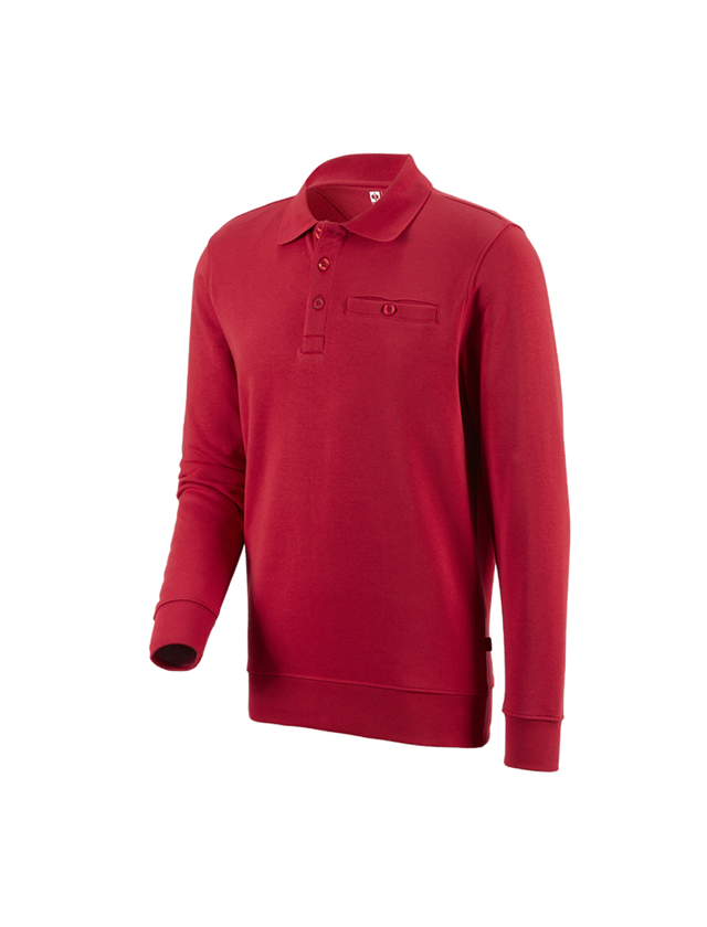 Överdelar: e.s. Sweatshirt poly cotton Pocket + röd