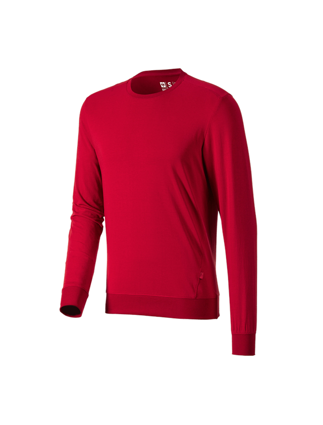 Shirts, Pullover & more: e.s. Long sleeve cotton stretch + fiery red