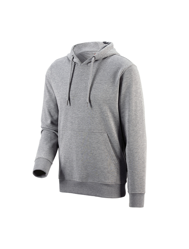 Överdelar: e.s. Hoody-Sweatshirt poly cotton + gråmelerad 1