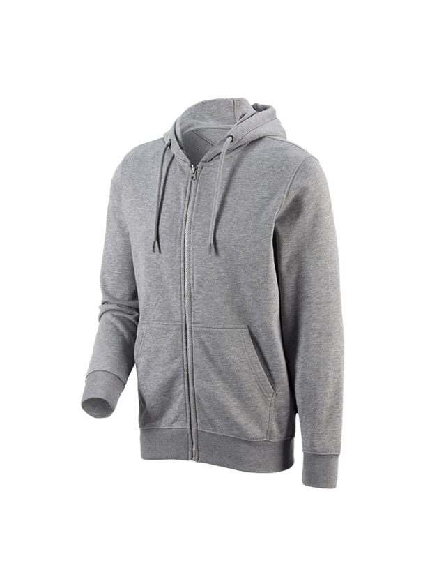 Shirts, Pullover & more: e.s. Hoody sweatjacket poly cotton + grey melange 1