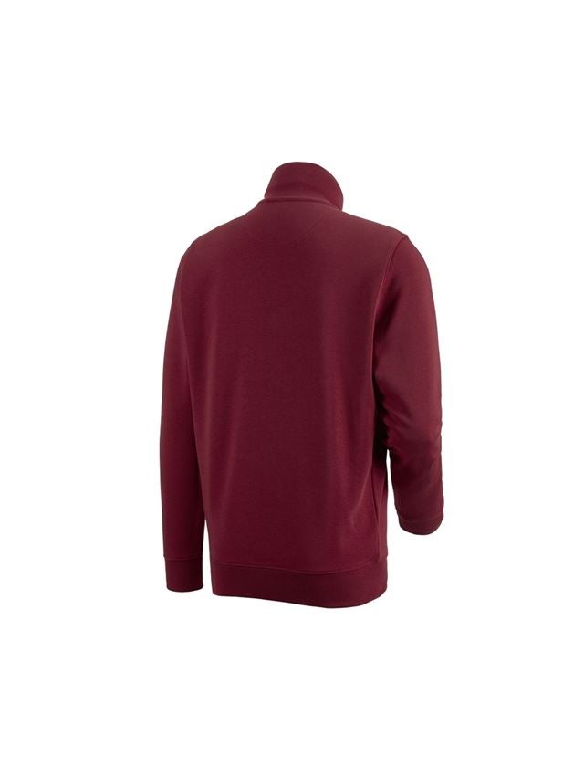 Överdelar: e.s. ZIP-Sweatshirt poly cotton + bordeaux 1