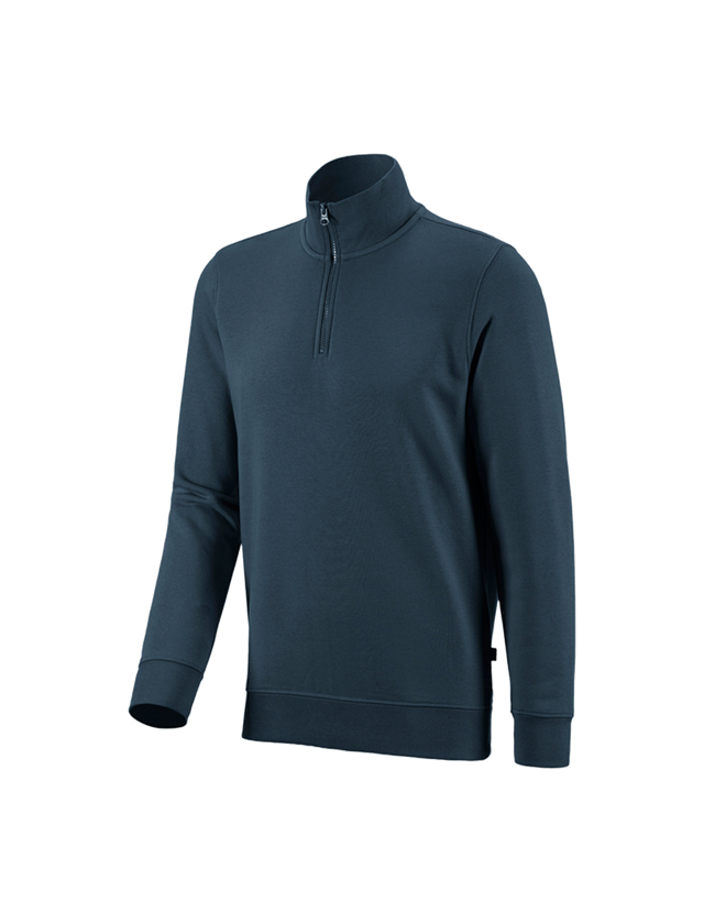 Överdelar: e.s. ZIP-Sweatshirt poly cotton + sjöblå