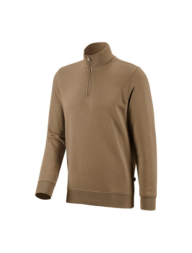 Överdelar: e.s. ZIP-Sweatshirt poly cotton + khaki