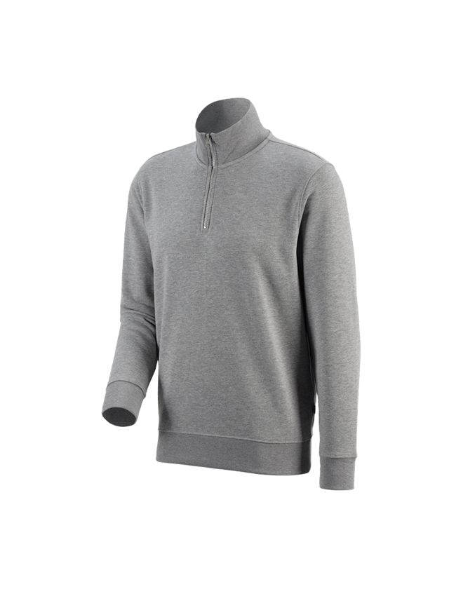 Överdelar: e.s. ZIP-Sweatshirt poly cotton + gråmelerad 1