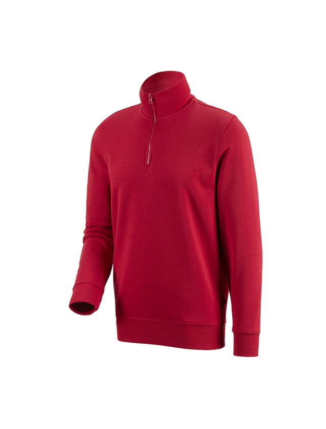 Plumbers / Installers: e.s. ZIP-sweatshirt poly cotton + red
