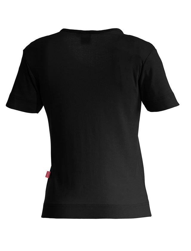 Överdelar: e.s. T-Shirt cotton V-Neck, dam + svart 1