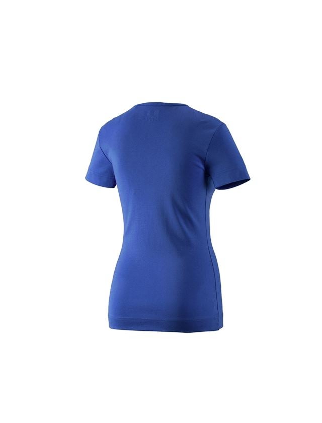 Teman: e.s. T-Shirt cotton V-Neck, dam + kornblå 1