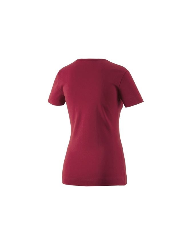 Plumbers / Installers: e.s. T-shirt cotton V-Neck, ladies' + bordeaux 1