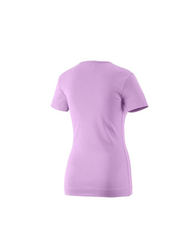 Överdelar: e.s. T-Shirt cotton V-Neck, dam + lavendel 1
