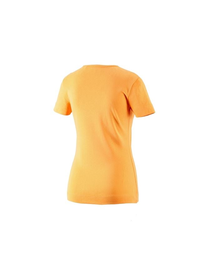Överdelar: e.s. T-Shirt cotton V-Neck, dam + ljusorange 1