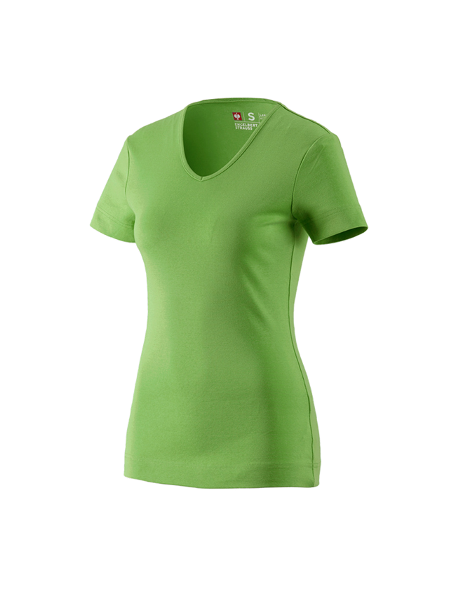 Gardening / Forestry / Farming: e.s. T-shirt cotton V-Neck, ladies' + seagreen
