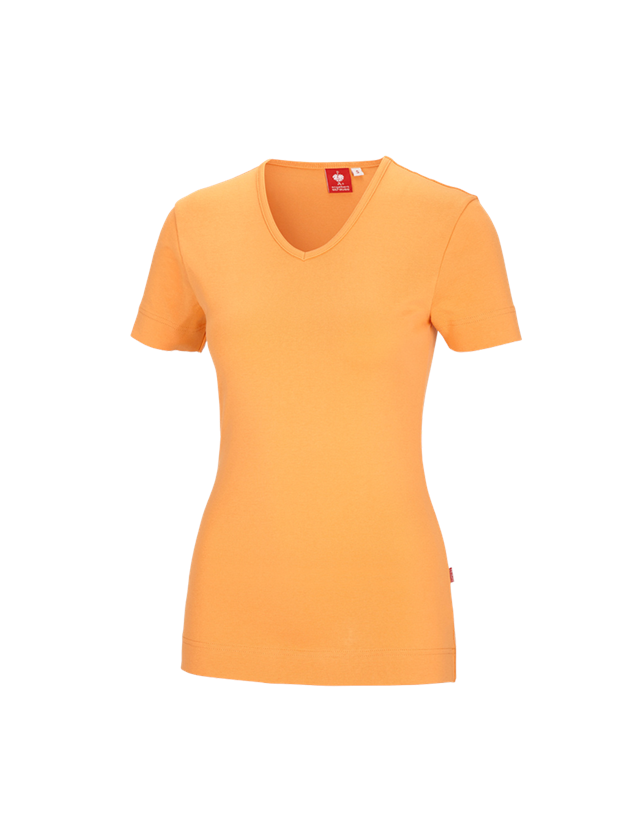 Shirts, Pullover & more: e.s. T-shirt cotton V-Neck, ladies' + lightorange