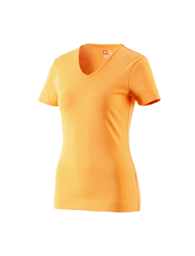 Gardening / Forestry / Farming: e.s. T-shirt cotton V-Neck, ladies' + lightorange