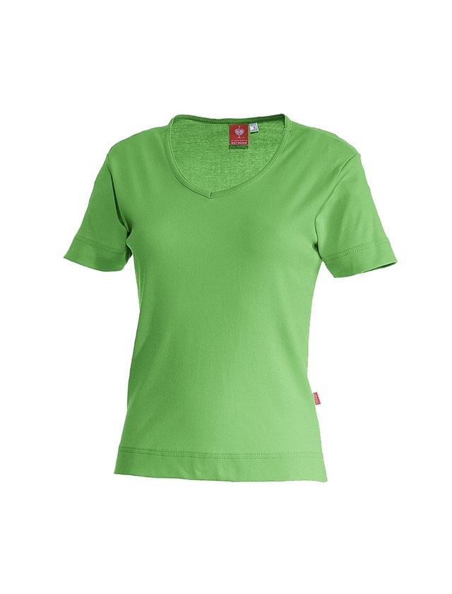 Shirts, Pullover & more: e.s. T-shirt cotton V-Neck, ladies' + apple green