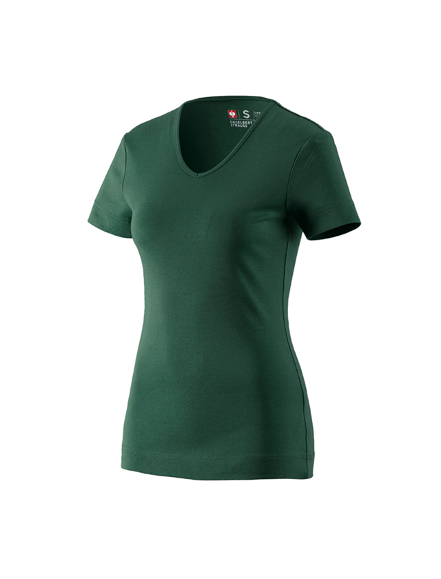Teman: e.s. T-Shirt cotton V-Neck, dam + grön 2