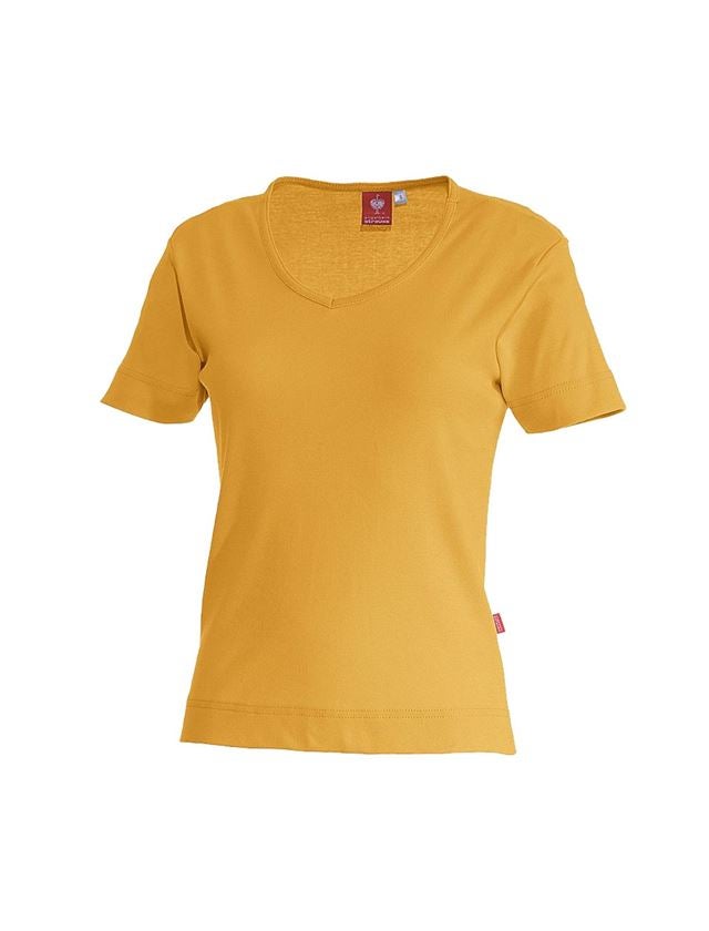 Shirts, Pullover & more: e.s. T-shirt cotton V-Neck, ladies' + yellow