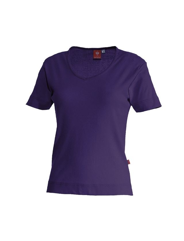Shirts, Pullover & more: e.s. T-shirt cotton V-Neck, ladies' + purple