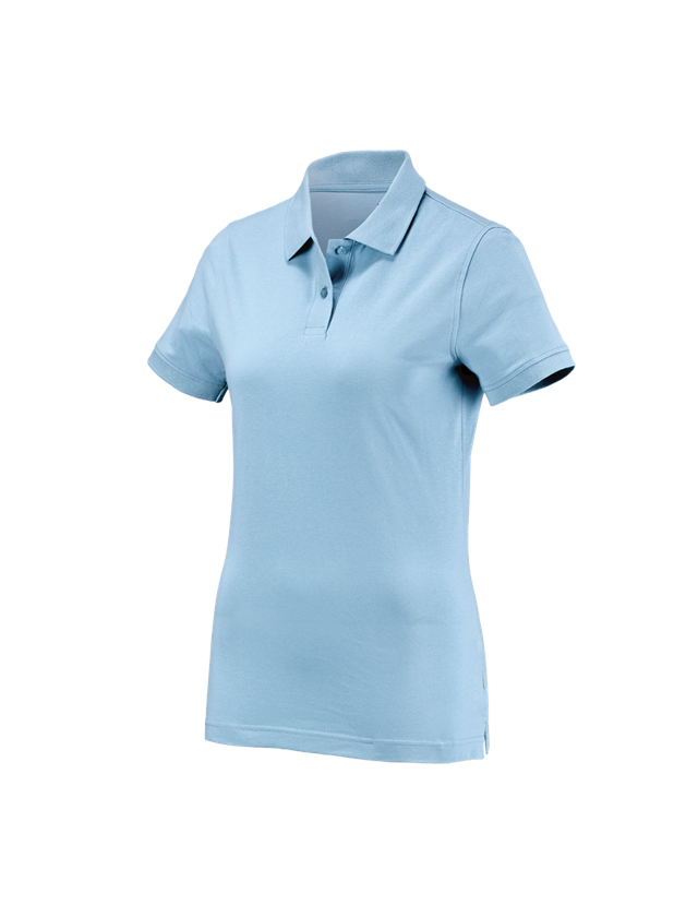 Överdelar: e.s. Polo-Shirt cotton, dam + ljusblå