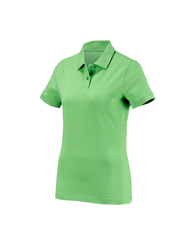 Överdelar: e.s. Polo-Shirt cotton, dam + äppelgrön