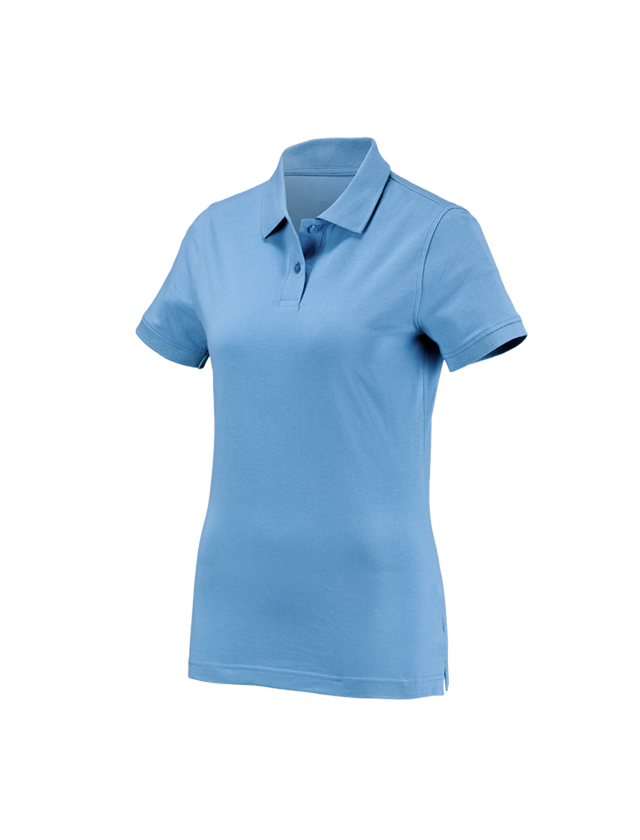 Teman: e.s. Polo-Shirt cotton, dam + azurblå