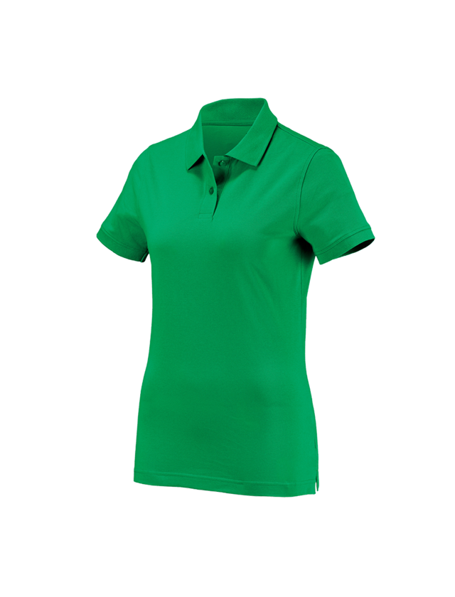 Teman: e.s. Polo-Shirt cotton, dam + gräsgrön