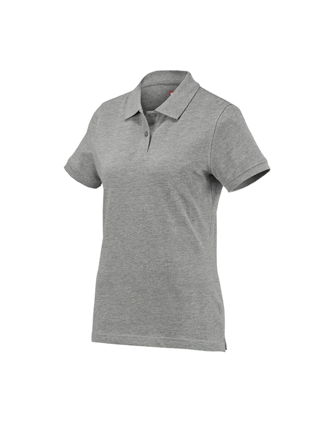 Överdelar: e.s. Polo-Shirt cotton, dam + gråmelerad