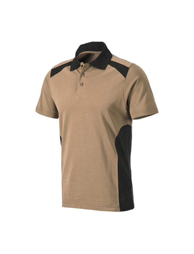 Teman: Polo-Shirt cotton e.s.active + khaki/svart 1