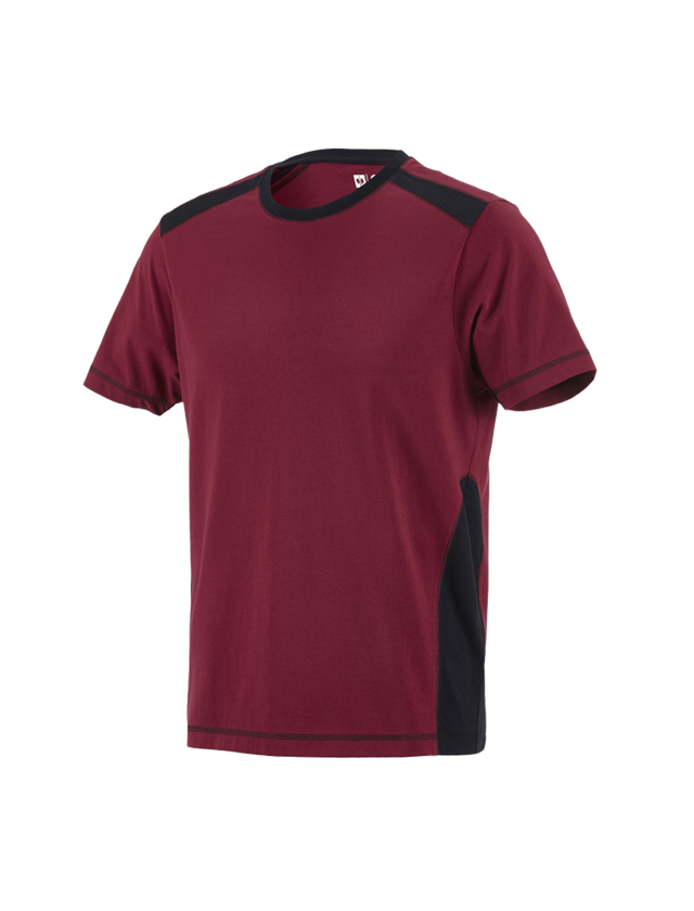 Överdelar: T-Shirt cotton e.s.active + bordeaux/svart