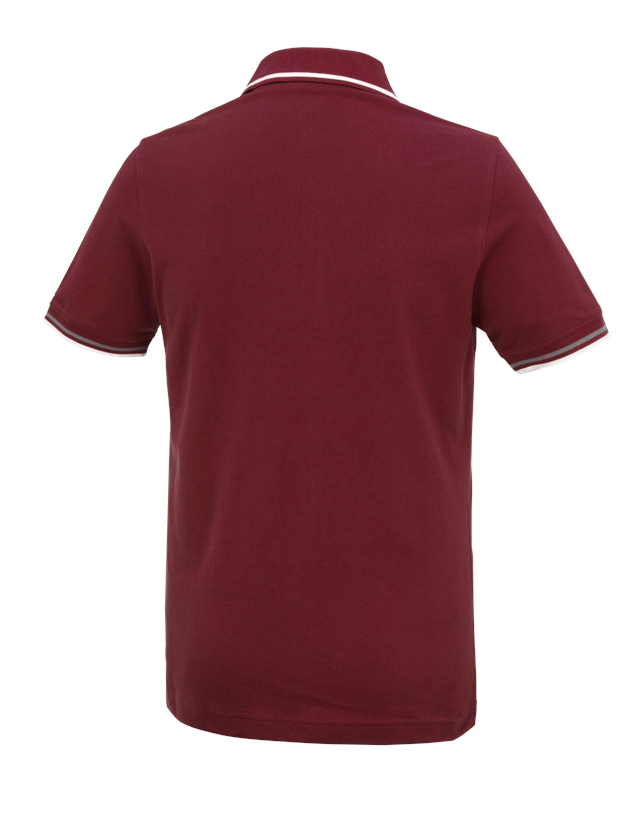 Topics: e.s. Polo shirt cotton Deluxe Colour + bordeaux/aluminium 1