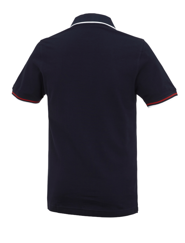 Teman: e.s. Polo-Shirt cotton Deluxe Colour + mörkblå/röd 3