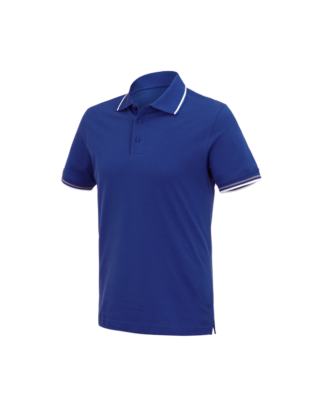 Överdelar: e.s. Polo-Shirt cotton Deluxe Colour + kornblå/aluminium