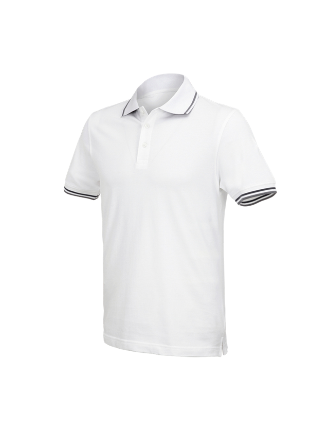 Överdelar: e.s. Polo-Shirt cotton Deluxe Colour + vit/antracit 1