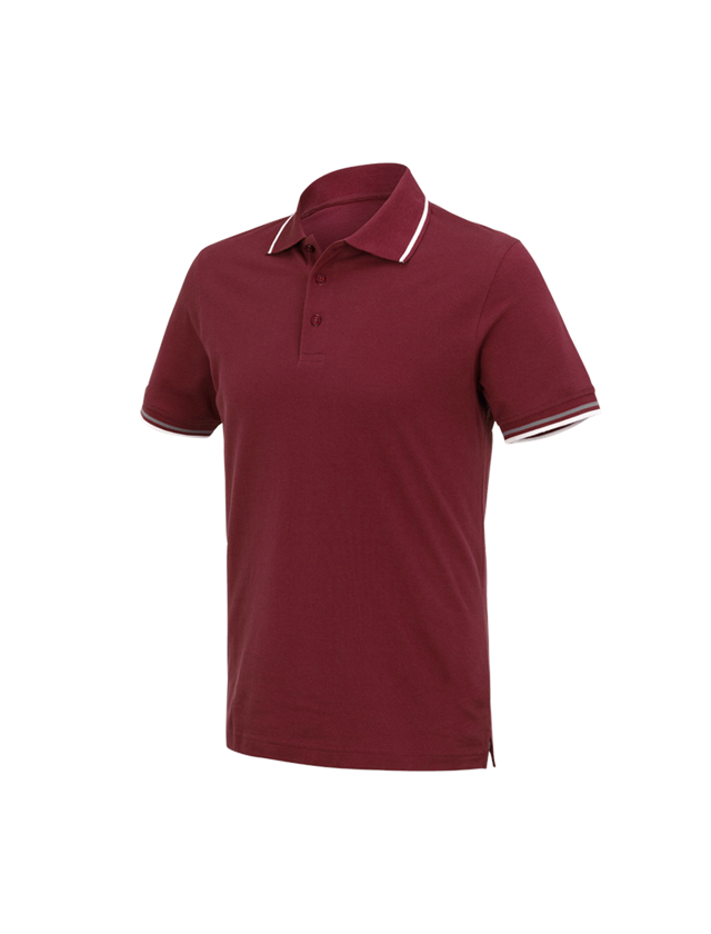 Överdelar: e.s. Polo-Shirt cotton Deluxe Colour + bordeaux/aluminium