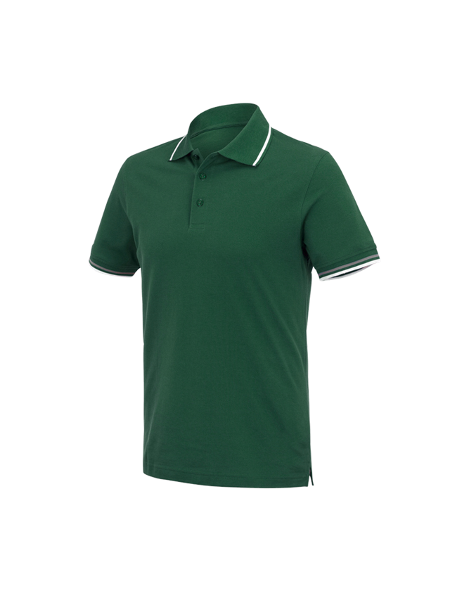 Gardening / Forestry / Farming: e.s. Polo shirt cotton Deluxe Colour + green/aluminium