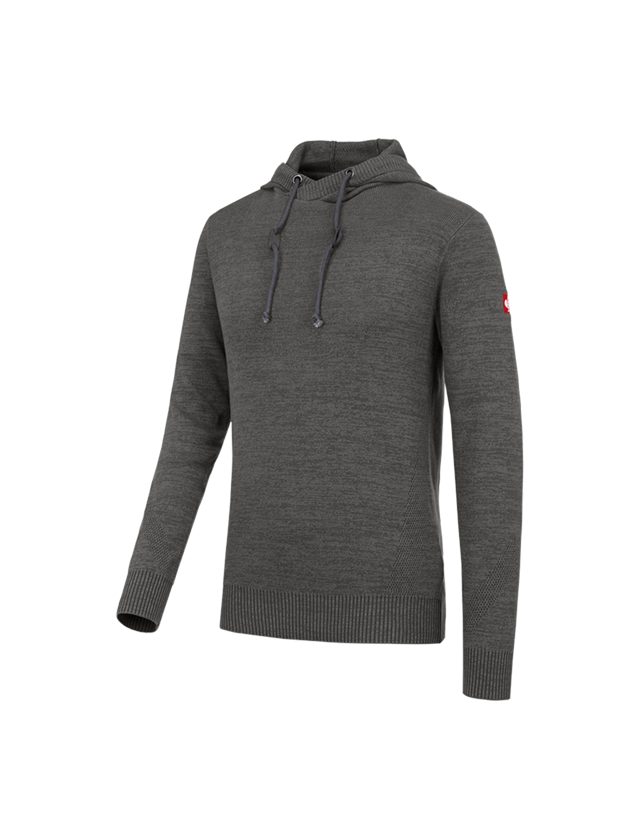 Shirts, Pullover & more: e.s. Knitted hoody + titanium melange 2