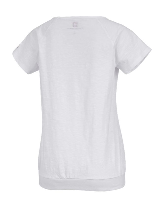 Överdelar: e.s. T-Shirt cotton slub, dam + vit 1