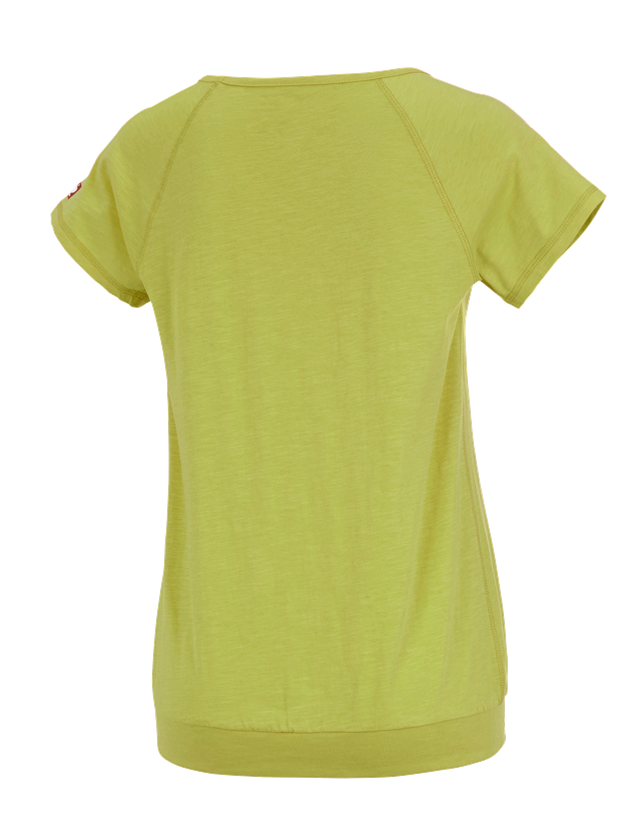 Överdelar: e.s. T-Shirt cotton slub, dam + majgrön 1