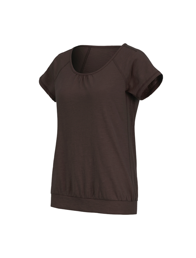 Shirts, Pullover & more: e.s. T-shirt cotton slub, ladies' + chestnut