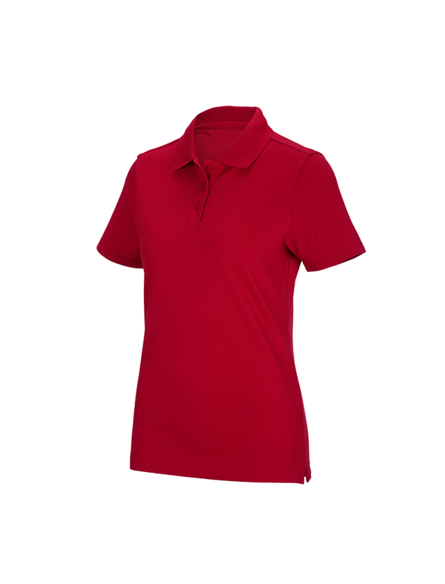 Gardening / Forestry / Farming: e.s. Functional polo shirt poly cotton, ladies' + fiery red