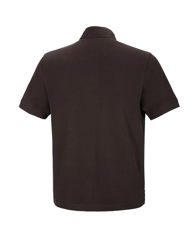 Plumbers / Installers: e.s. Polo shirt cotton Mandarin + chestnut 1