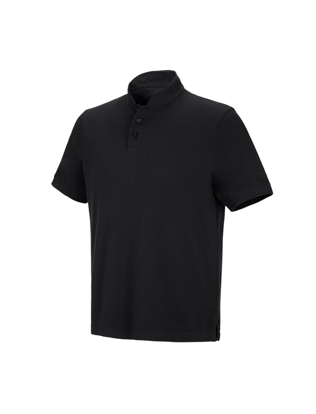 Gardening / Forestry / Farming: e.s. Polo shirt cotton Mandarin + black