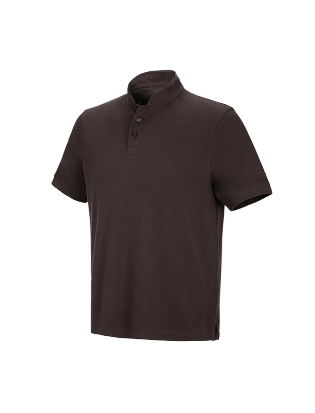 Plumbers / Installers: e.s. Polo shirt cotton Mandarin + chestnut