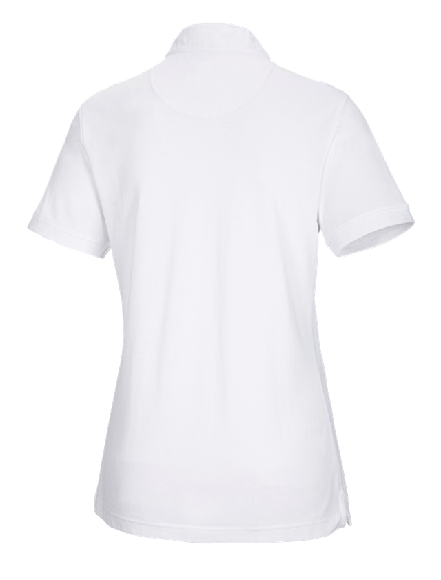 Gardening / Forestry / Farming: e.s. Polo shirt cotton Mandarin, ladies' + white 1