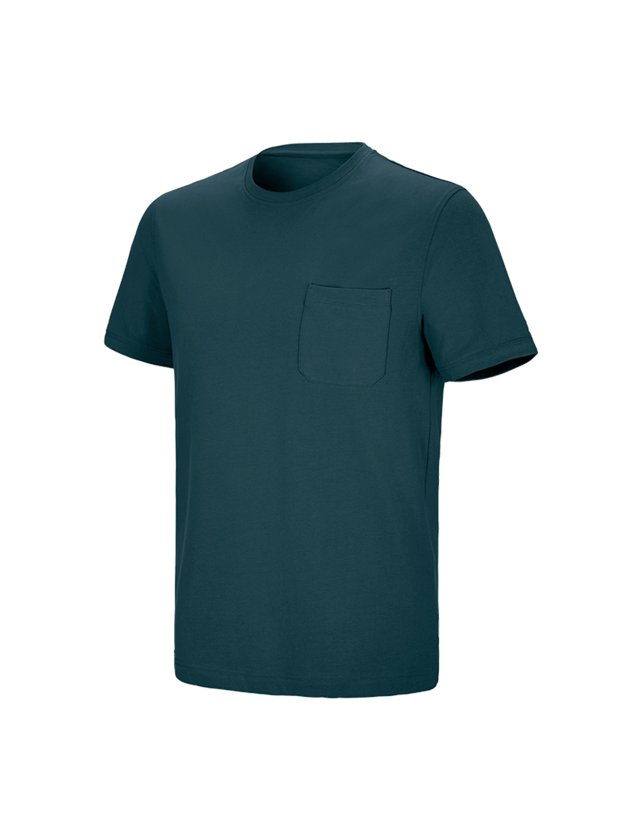 Överdelar: e.s. t-shirt cotton stretch Pocket + sjöblå