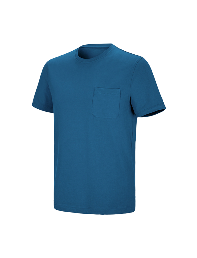 Överdelar: e.s. t-shirt cotton stretch Pocket + atoll