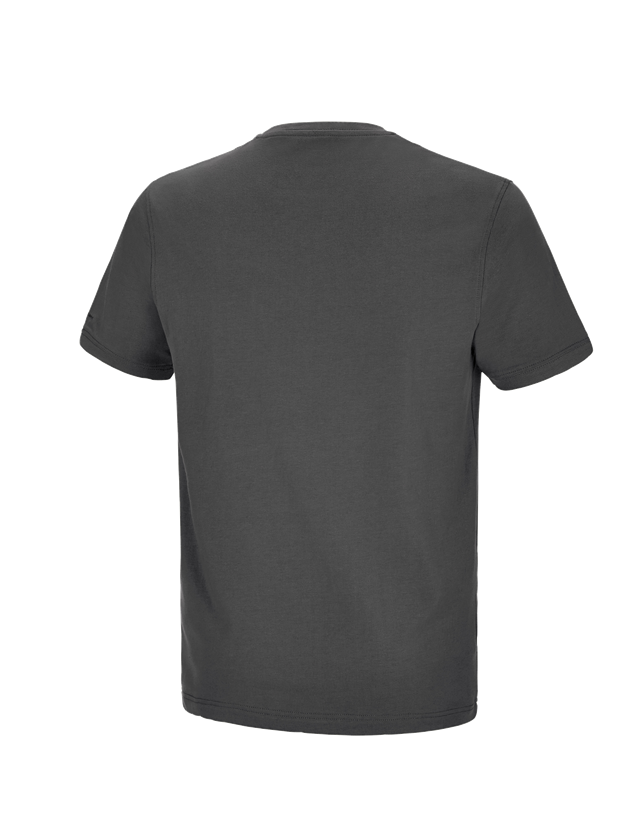 Överdelar: e.s. t-shirt cotton stretch Pocket + antracit 1