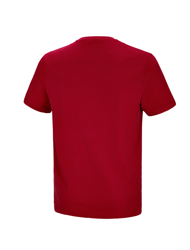 Överdelar: e.s. t-shirt cotton stretch Pocket + eldröd 1