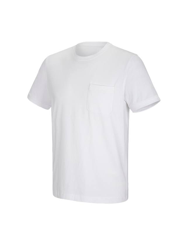 Shirts, Pullover & more: e.s. T-shirt cotton stretch Pocket + white 2