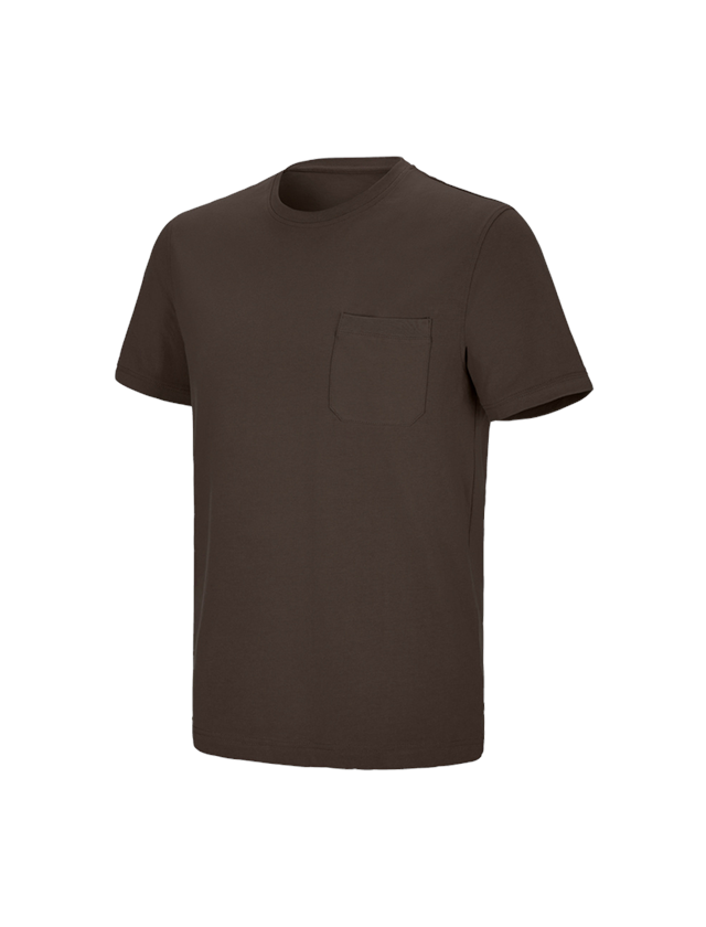 Överdelar: e.s. t-shirt cotton stretch Pocket + kastanj 2